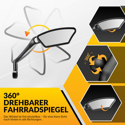 ROCKBROS Fahrradspiegel Rückspiegel 360 ° Verstellbarer für Lenker 21-26mm