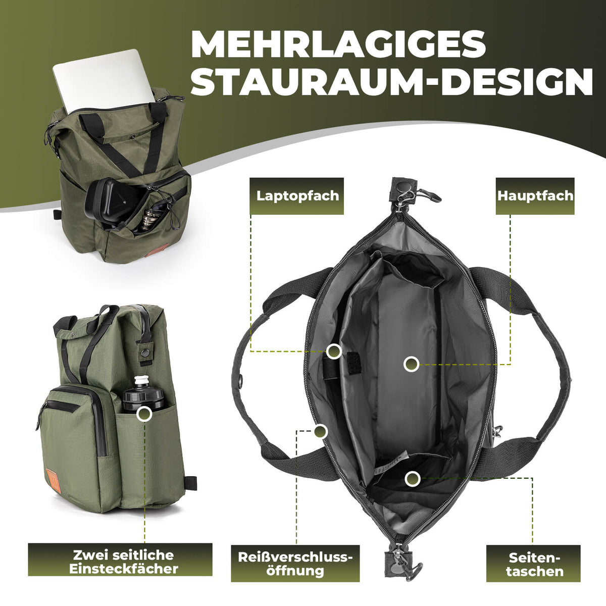 ROCKBROS Fahrradtasche Lenkertasche für Brompton 10L+1.5L
