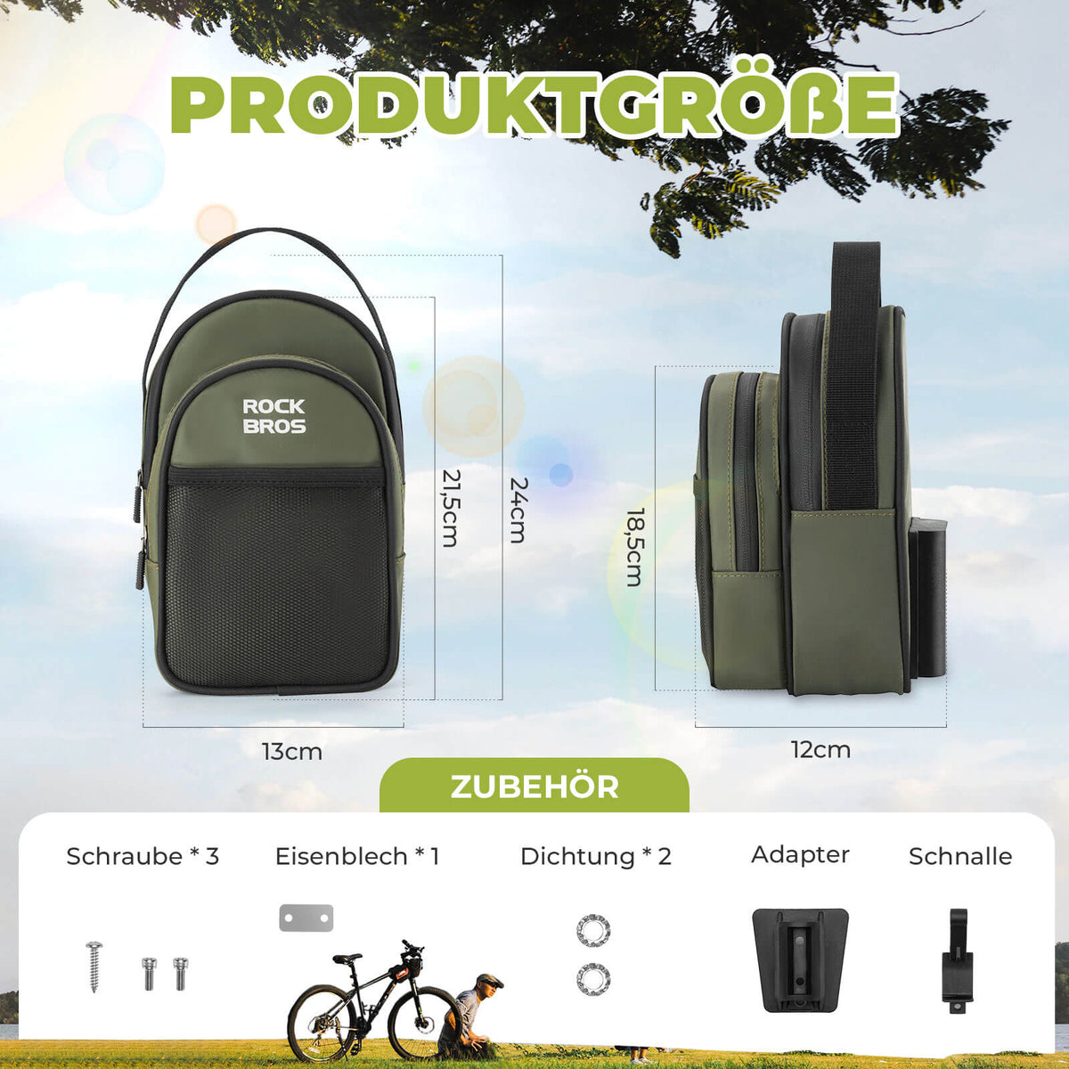 ROCKBROS Lenkertasche für Klapprad/Brompton 1,8L