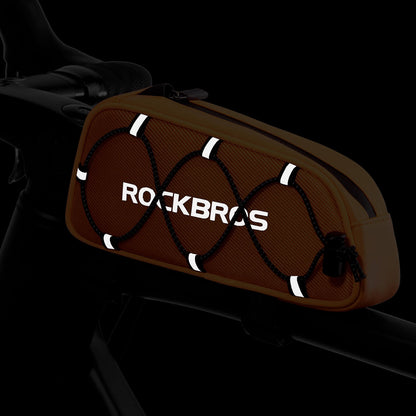 ROCKBROS Oberrohrtasche 1 L Vollständig Reflektierend Weiß/Orange