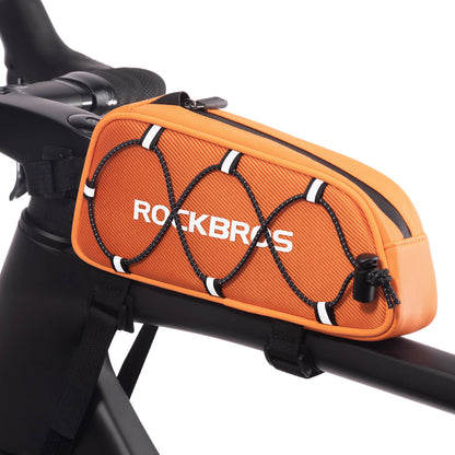 ROCKBROS Oberrohrtasche 1 L Vollständig Reflektierend Weiß/Orange