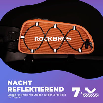 ROCKBROS Oberrohrtasche 1 L Vollständig Reflektierend Weiß/Orange