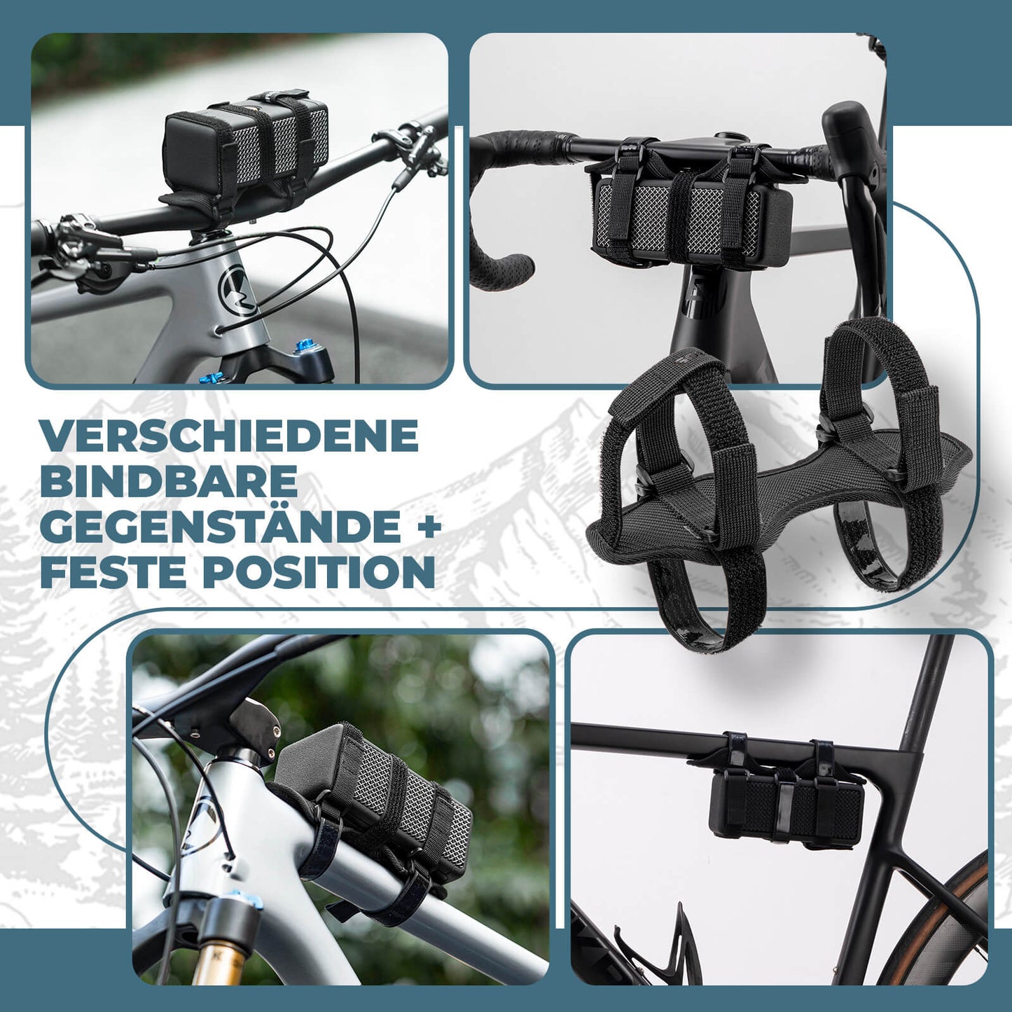 Flaschenhalter Fahrrad Lautsprecherhalterung Verstellbarer Riemen ROCKBROS