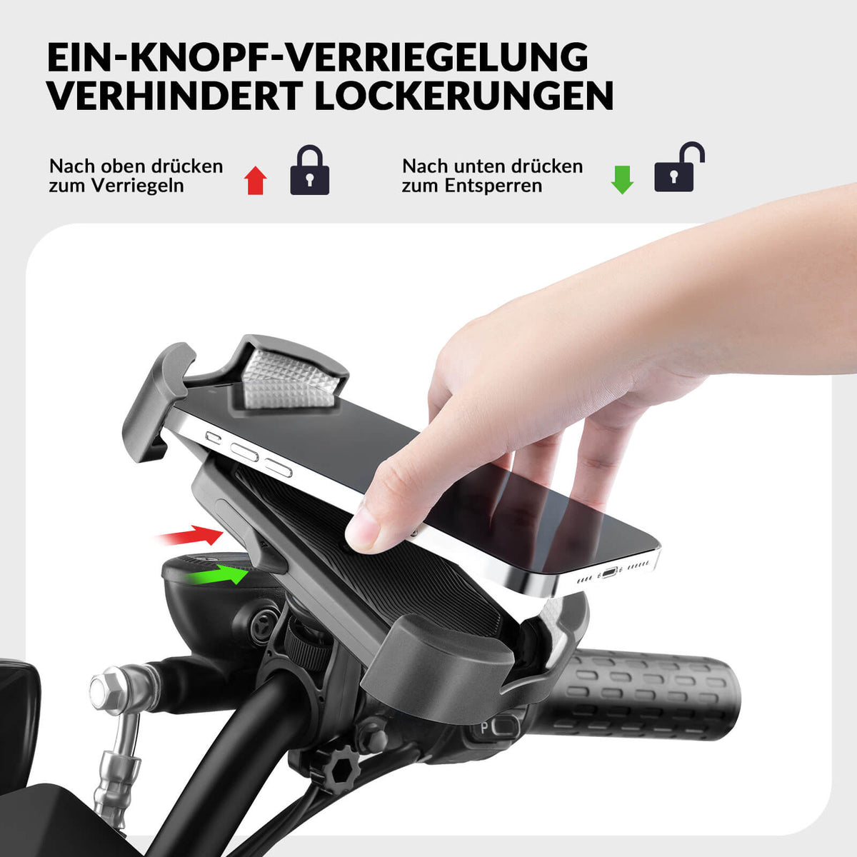 ROCKBROS Handyhalterung Fahrrad Handyhalter Motorrad 360° Drehbar für 4,7-7,0 Zoll