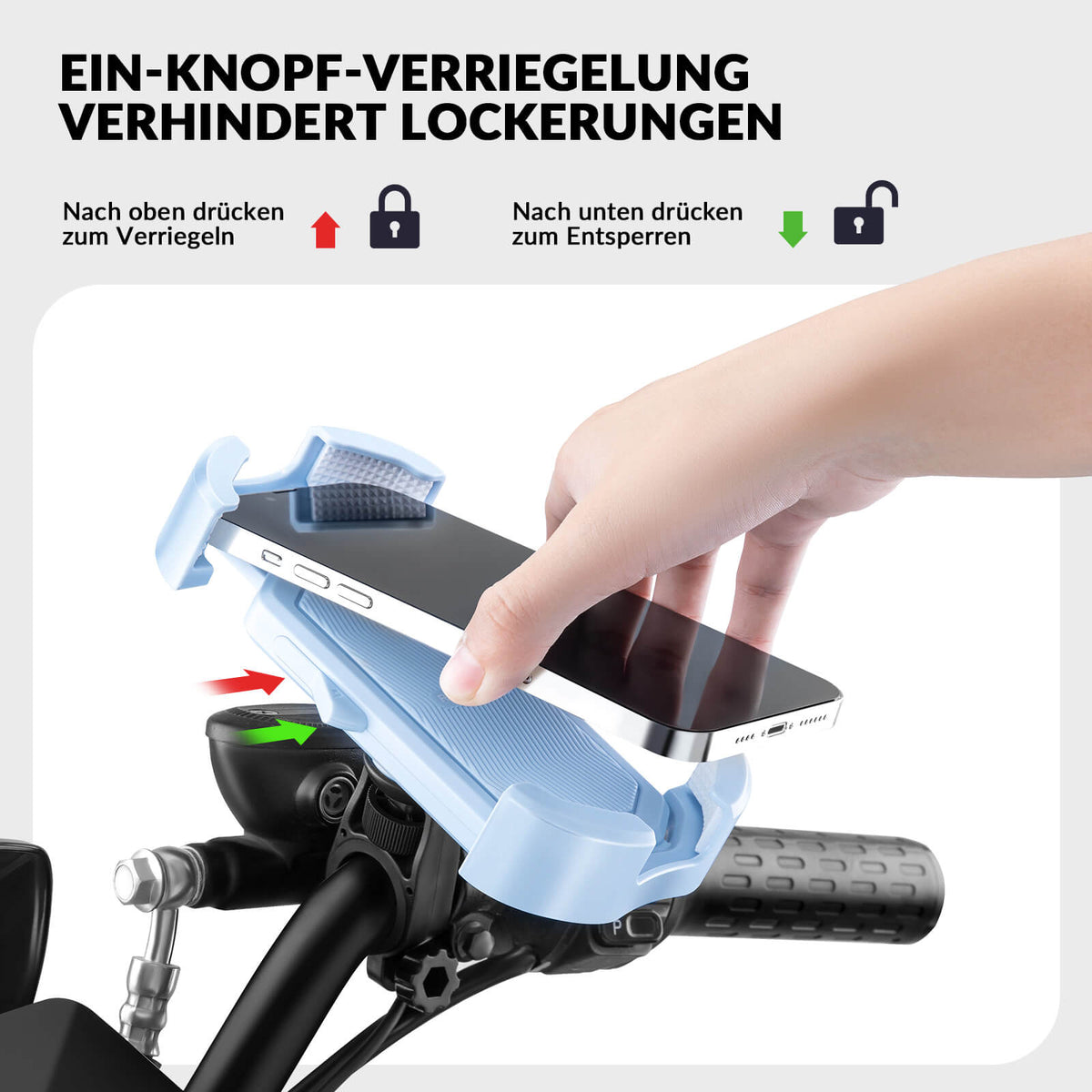 ROCKBROS Handyhalterung Fahrrad Handyhalter Motorrad 360° Drehbar für 4,7-7,0 Zoll