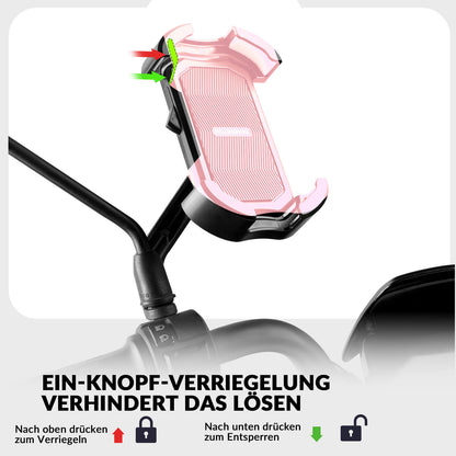 ROCKBROS Handyhalterung Fahrrad Handyhalter Motorrad 360° Drehbar für 4,7-7,0 Zoll