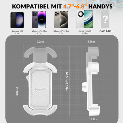 ROCKBROS Handyhalterung Fahrrad Handyhalter Motorrad 360° Drehbar für 4,7-7,0 Zoll