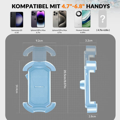 ROCKBROS Handyhalterung Fahrrad Handyhalter Motorrad 360° Drehbar für 4,7-7,0 Zoll
