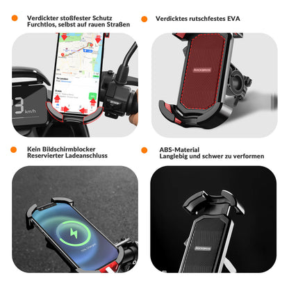 ROCKBROS Handyhalterung Fahrrad Handyhalter Motorrad 360° Drehbar für 4,7-7,0 Zoll