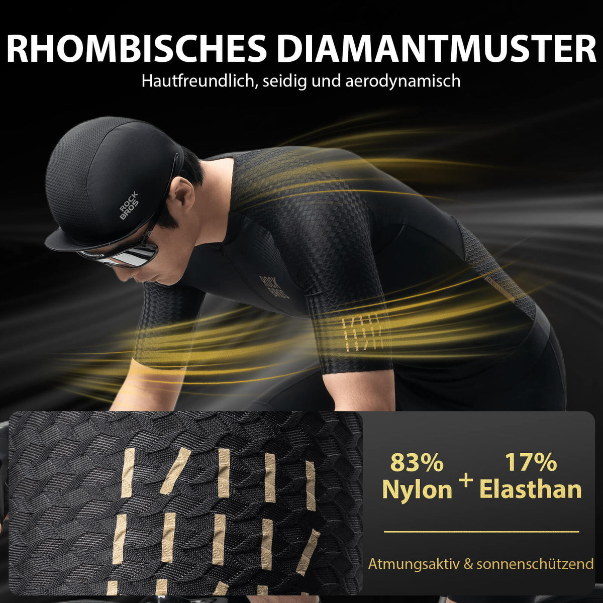 ROCKBROS Herren Kurzarm Hochleistungs-Radtrikot Jersey für MTB & Rennrad