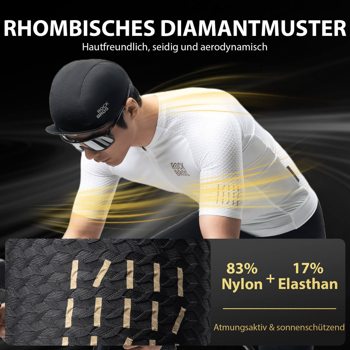 ROCKBROS Herren Kurzarm Hochleistungs-Radtrikot Jersey für MTB & Rennrad