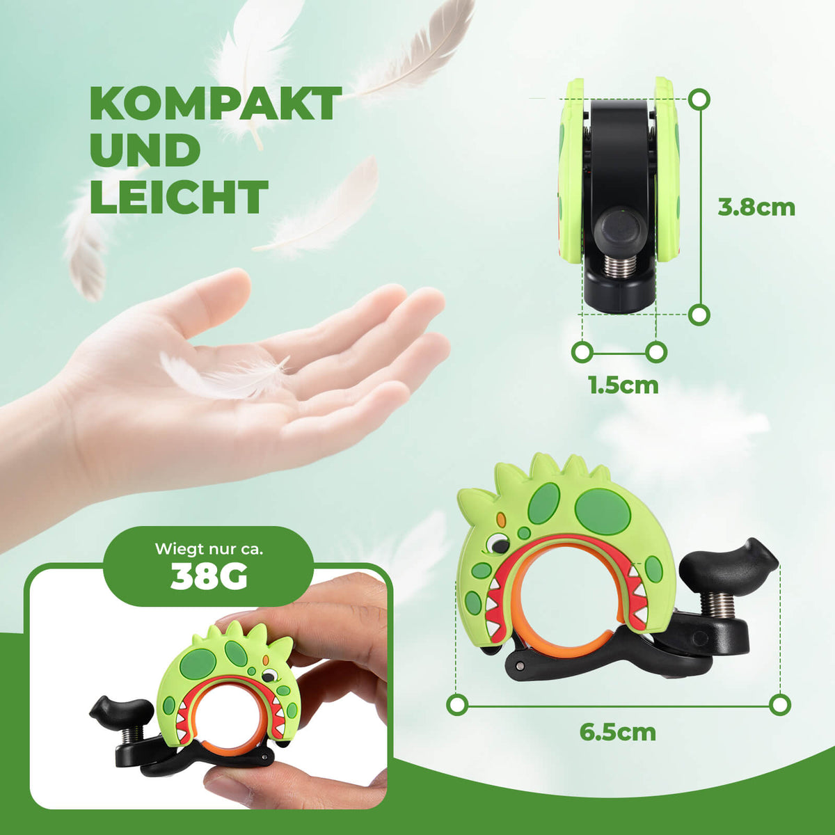 ROCKBROS Kinder Fahrradklingel Laut für Lenker 22,2-25,4mm