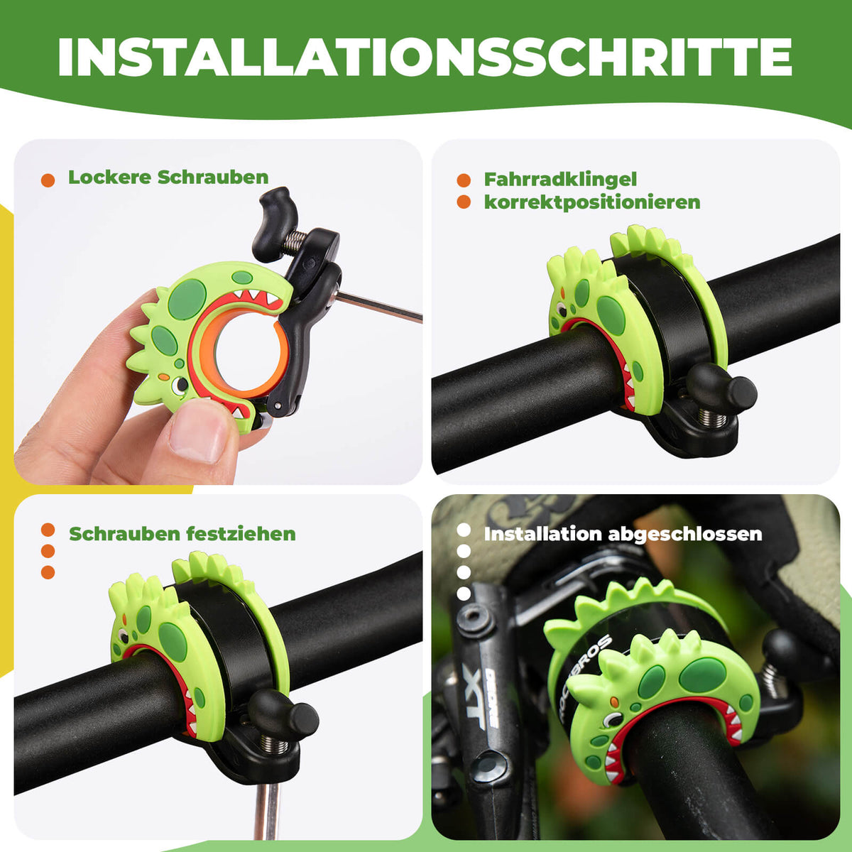 ROCKBROS Kinder Fahrradklingel Laut für Lenker 22,2-25,4mm