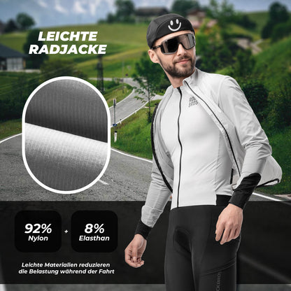 ROCKBROS Leichte Fahrradjacke Atmungsaktiv Reflektierend Grau Herren