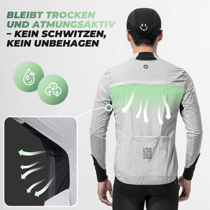 ROCKBROS Leichte Fahrradjacke Atmungsaktiv Reflektierend Grau Herren