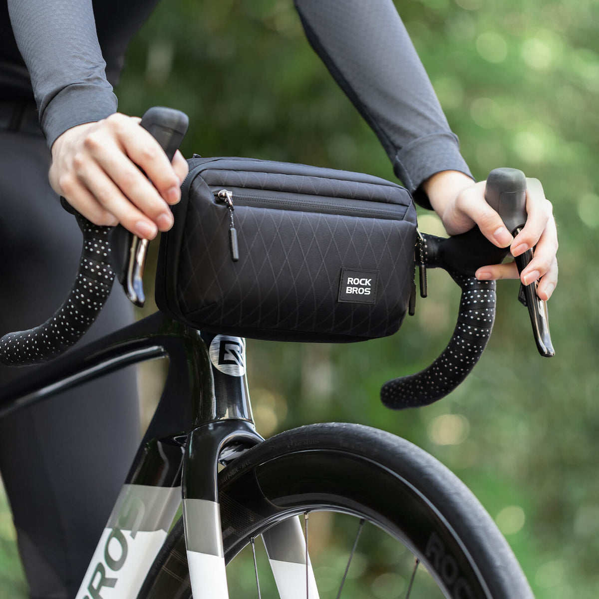 ROCKBROS Lenkertasche Fahrradtasche mit Schultergurt 2,1L