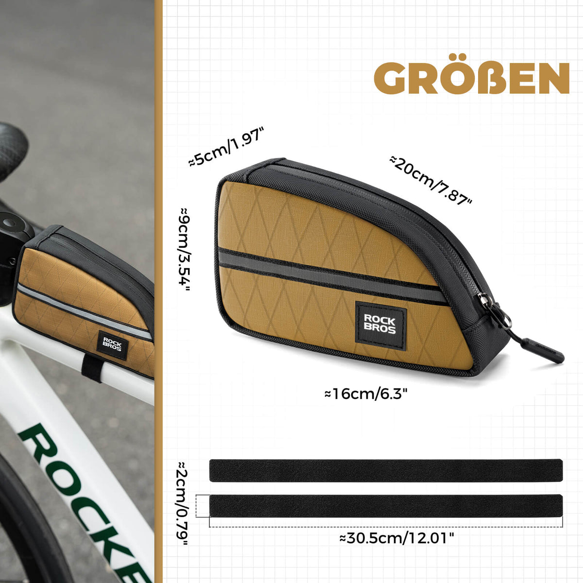 ROCKBROS Oberrohrtasche 0,8L Leicht für Klapprad Falträder