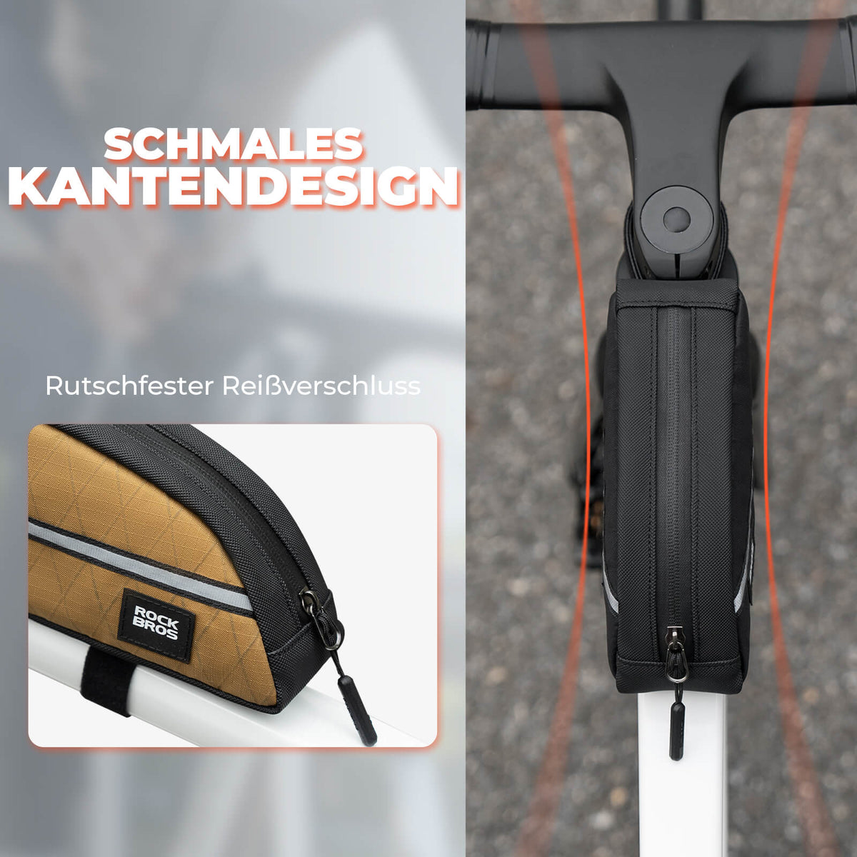 ROCKBROS Oberrohrtasche 0,8L Leicht für Klapprad Falträder