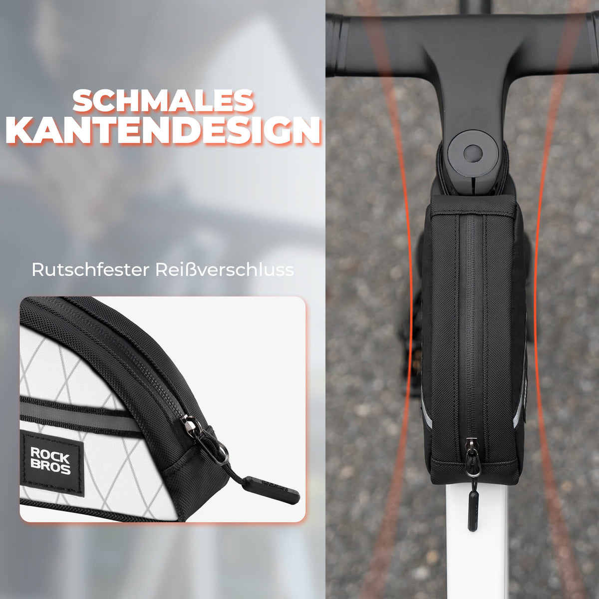 ROCKBROS Oberrohrtasche 0,8L Leicht für Klapprad Falträder