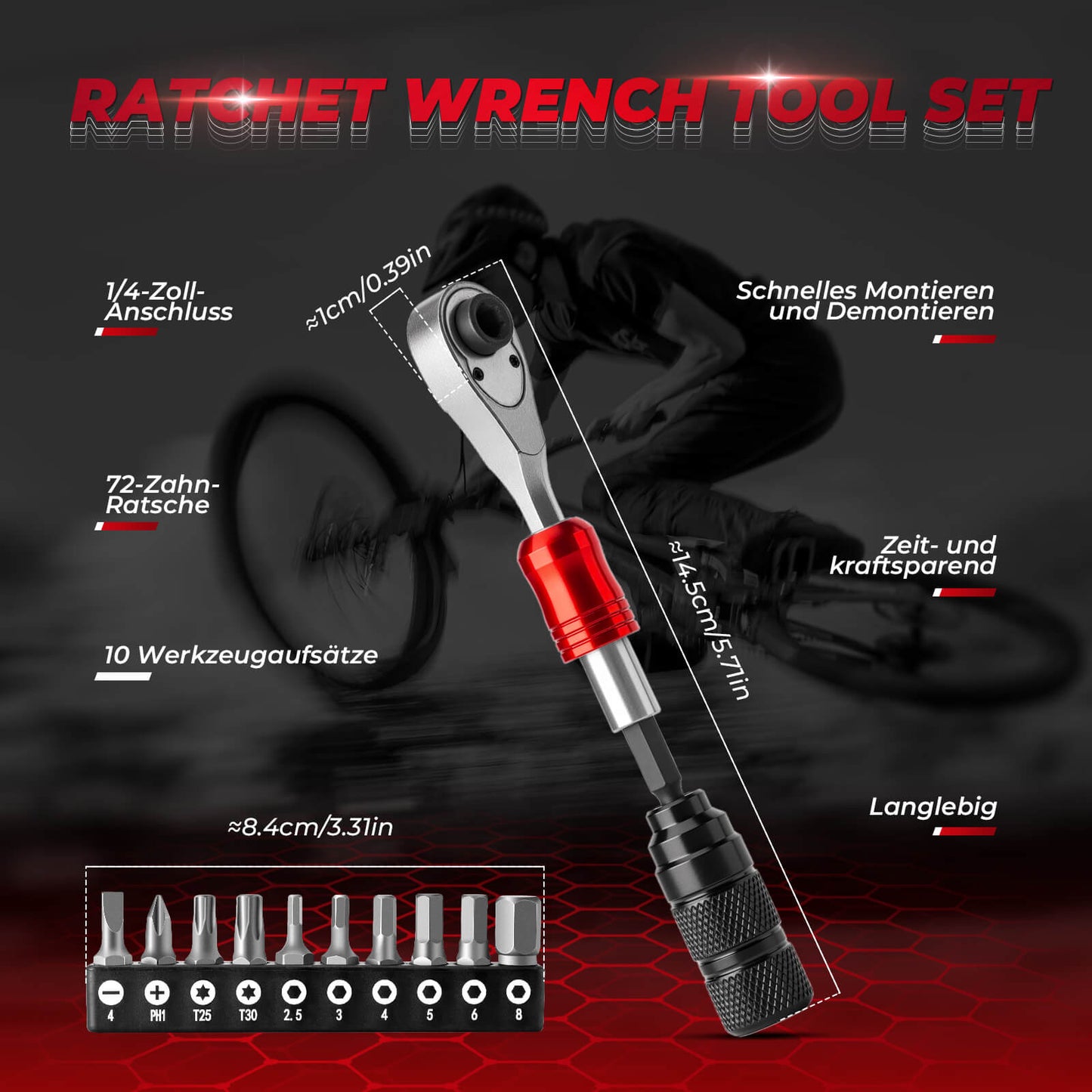 Ratschenschlüssel Set 1/4 Zoll Mini Reparatur Werkzeug ROCKBROS