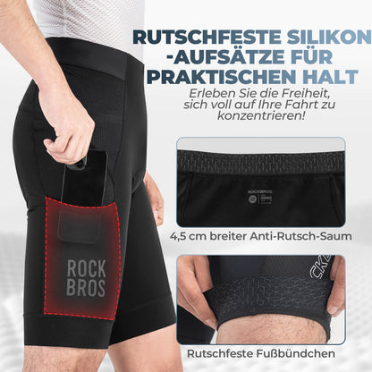 ROCKBROS Schnelltrocknende Fahrradhose Atmungsaktiv Herren Sommer
