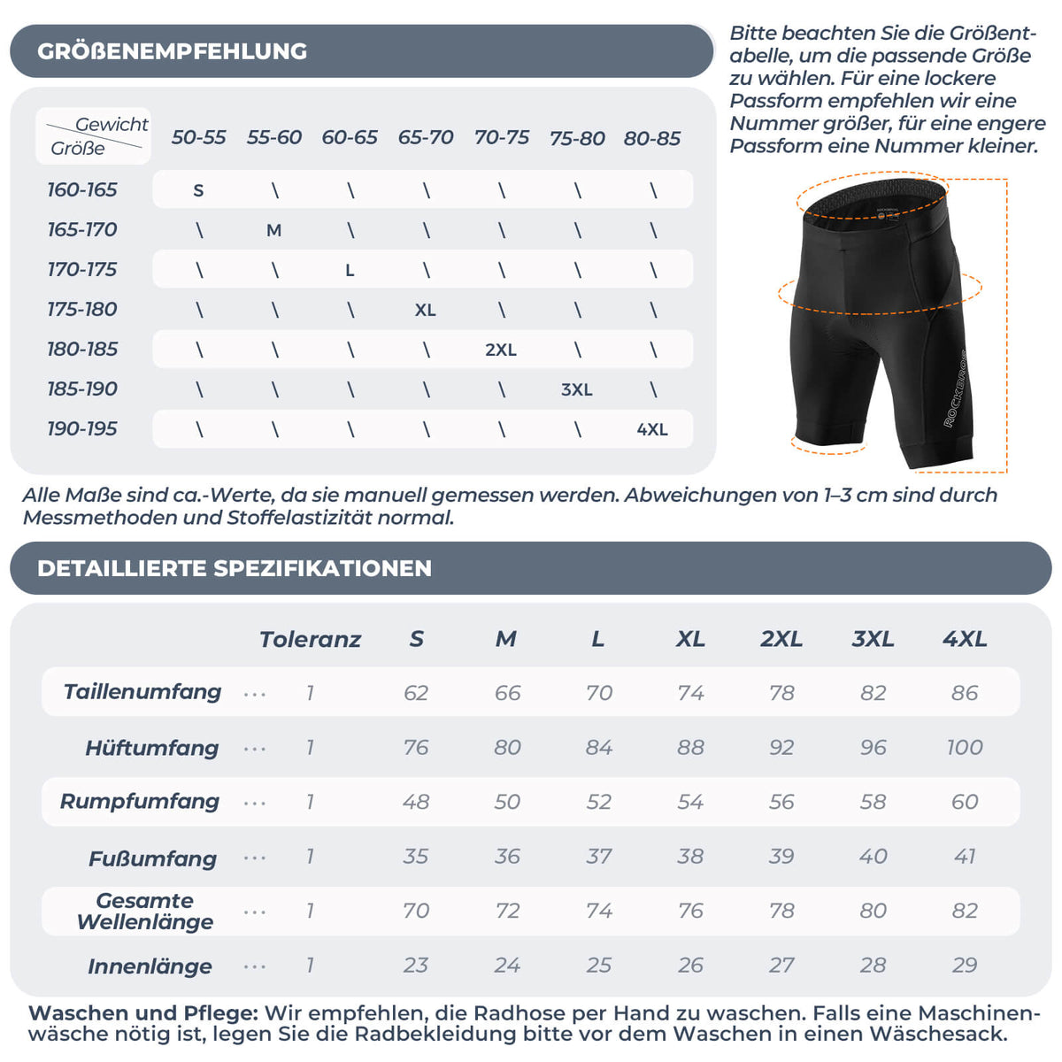 ROCKBROS Schnelltrocknende Fahrradhose Atmungsaktiv Herren Sommer