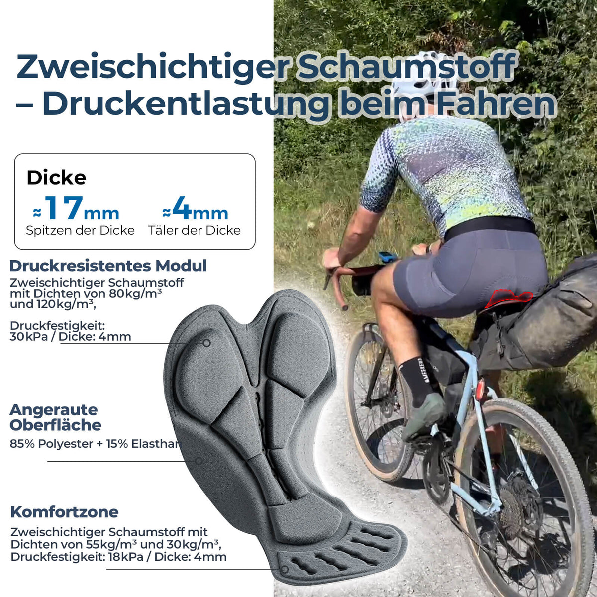 ROCKBROS Schnelltrocknende Fahrradhose Atmungsaktiv Herren Sommer