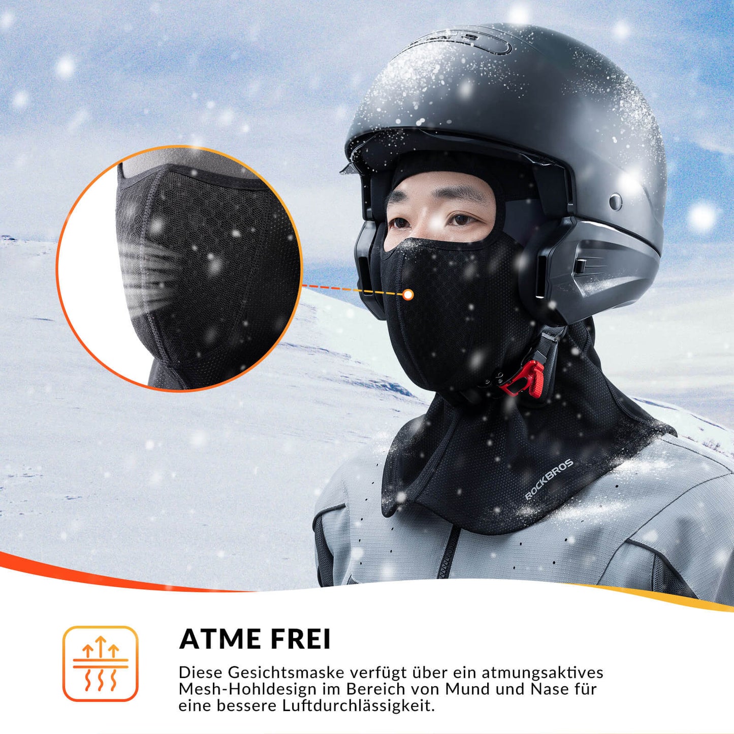 Sturmhaube Winter Balaclava Gesichtsmaske Warm Winddicht ROCKBROS