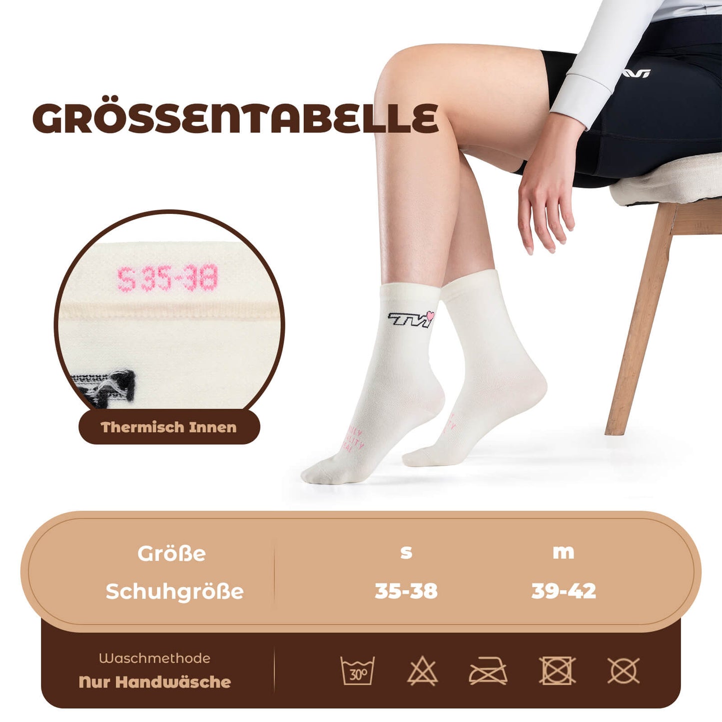 TVI Damen Sportsocken Atmungsaktive Fahrradsocken Winter ROCKBROS