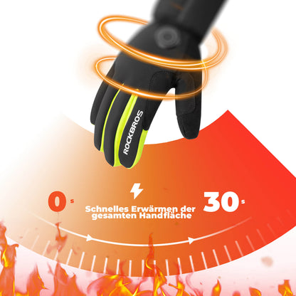 Winter Beheizte Fahrradhandschuhe Touchscreen Handschuhe M-2XL ROCKBROS