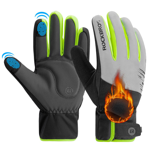 ROCKBROS Winter Fahrradhandschuhe Touchscreen Warm Winddicht