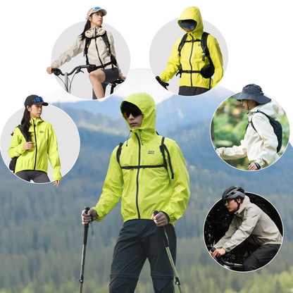 ROCKBROS Neon Gelb Jacke Regenjacke Leicht Wasserdicht 0-15° Herren/Damen