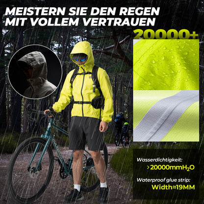 ROCKBROS Neon Gelb Jacke Regenjacke Leicht Wasserdicht 0-15° Herren/Damen