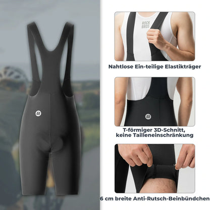 ROCKBROS Radhose Herren Kurz Gepolstert mit TräGer, Fahrradhose Kurz Mit Reflektoren Sommer