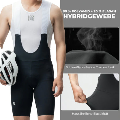 ROCKBROS Radlerhose Herren Gepolstert, Fahrradhose Kurz, Bib Shorts mit Träger, Radsport Trägerhosen