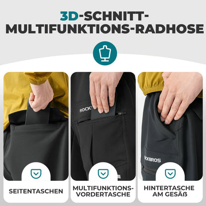 ROCKBROS Radlerhose Herren Gepolsterte Fahrradhose mit Sitzpolster 4D