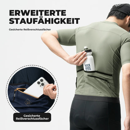 ROCKBROS Radtrikot Kurzarm Herren, Atmungsaktives schnelltrocknendes Rennrad Trikot