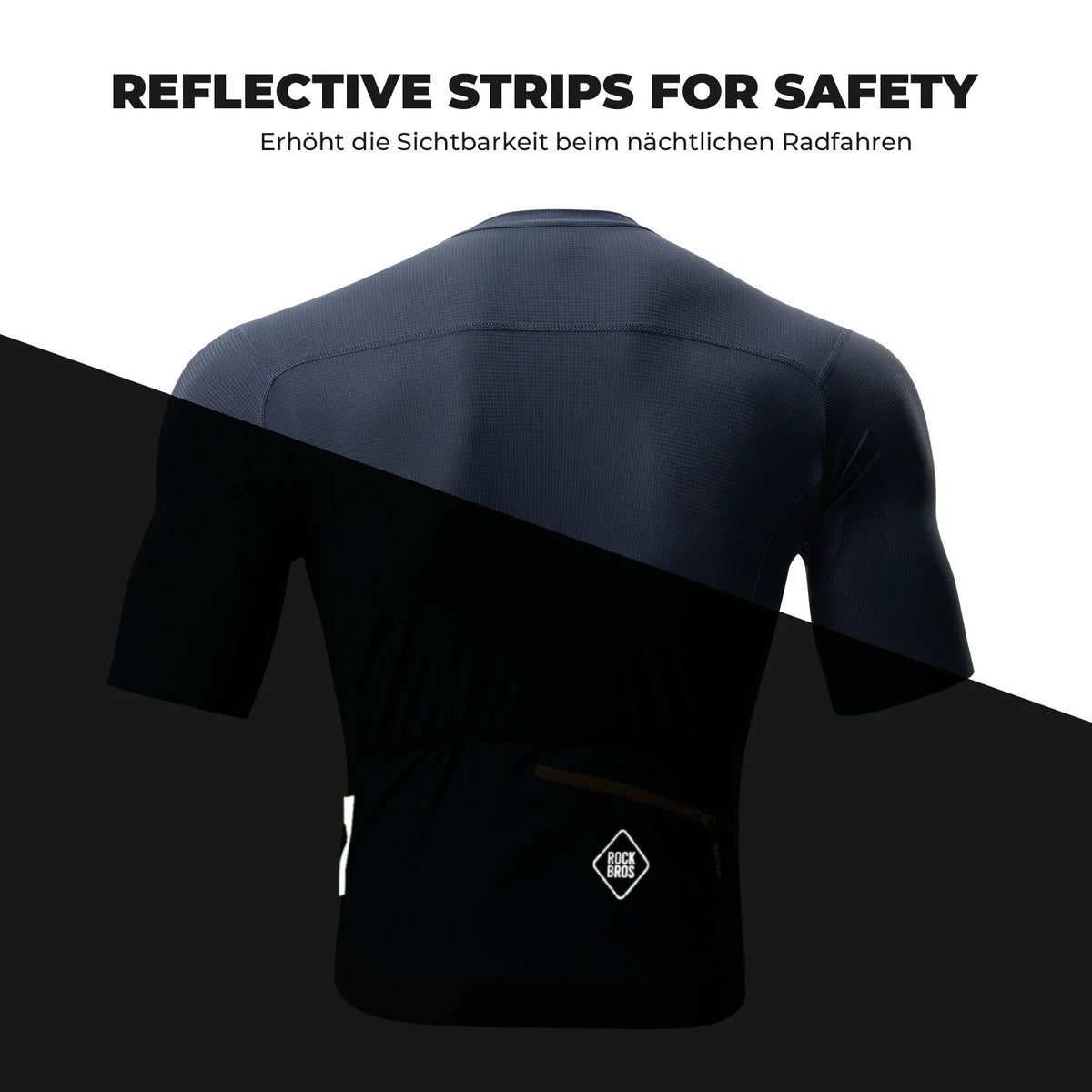 ROCKBROS Radtrikot Kurzarm Herren, Atmungsaktives schnelltrocknendes Rennrad Trikot
