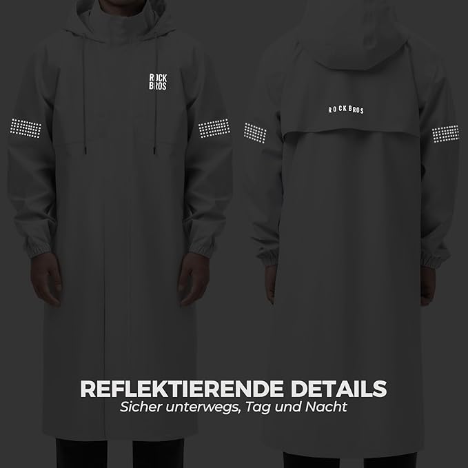 ROCKBROS Regenjacke Wasserdichte Atmungsaktiv Regenponcho Regenmantel Windjacke