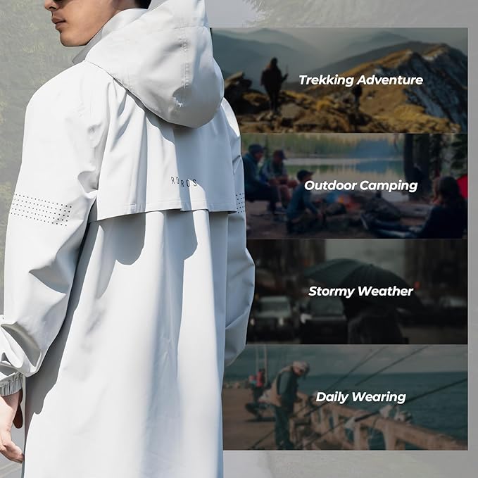 ROCKBROS Regenjacke Wasserdichte Atmungsaktiv Regenponcho Regenmantel Windjacke