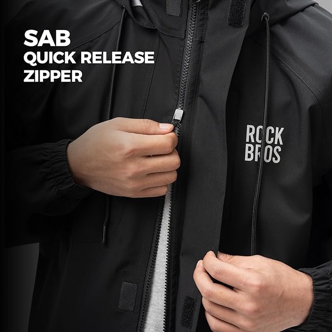 ROCKBROS Regenjacke Wasserdichte Atmungsaktiv Regenponcho Regenmantel Windjacke
