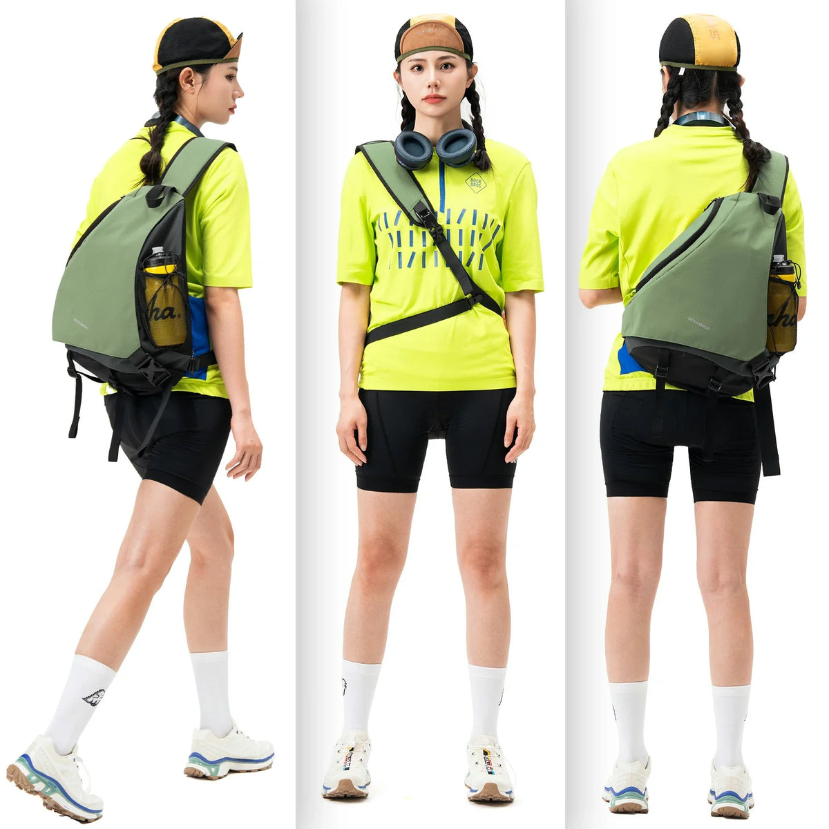 ROCKBROS Sling Bag Groß, Sling Rucksack mit Magnetverschluss, Crossbody-Tasche