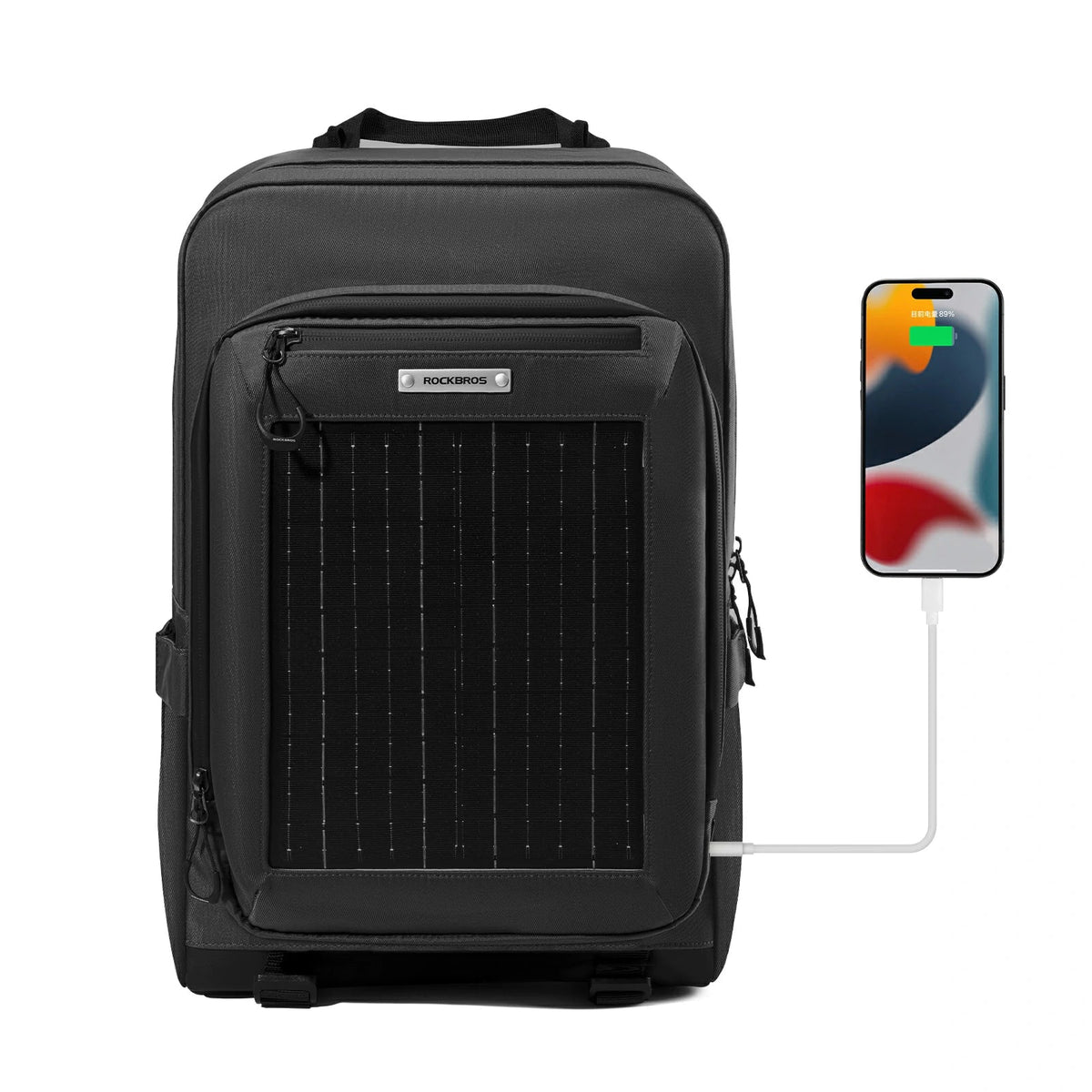 ROCKBROS Solarrucksack Solar Rucksack 20L mit Flexiblem Abnehmbarem 10V 14W