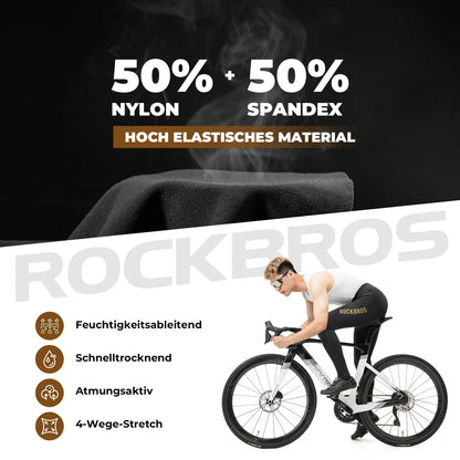 ROCKBROS Trägerhose Fahrradhose Herren Gepolstert, Atmungsaktive Schnelltrocknend