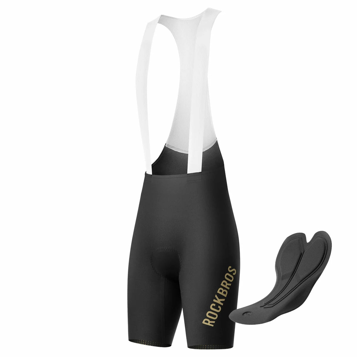 ROCKBROS Trägerhose Fahrradhose mit Sitzpolster Herren, Nahtlos Atmungsaktive