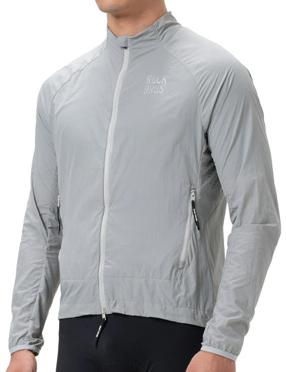 ROCKBROS Winddichte Fahrradjacke, Leichte Atmungsaktive Schnelltrocknende Windbreaker, Faltbare