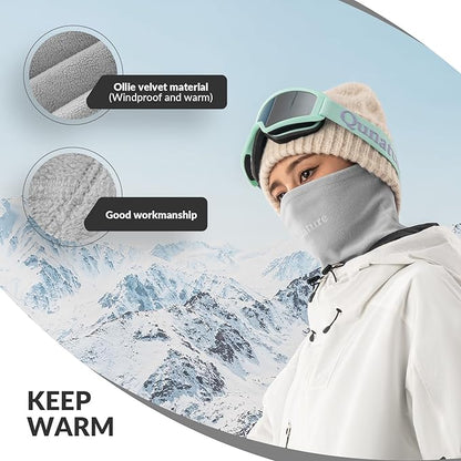 Qunature Winter Halsschlauch Halswärmer Ski Schlauchschal Fleece Dicktes Winddichtes Atmungsaktives Thermo Halstuch Damen & Herren für Outdoor-Sport Skifahren Laufen Radfahren Snowboarden
