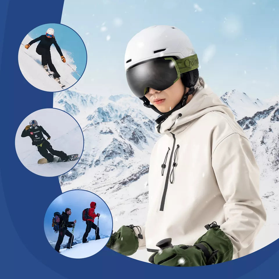 Qunature Skibrille Snowboardbrille Antibeschlag UV400 Damen/Herren für Brillenträger