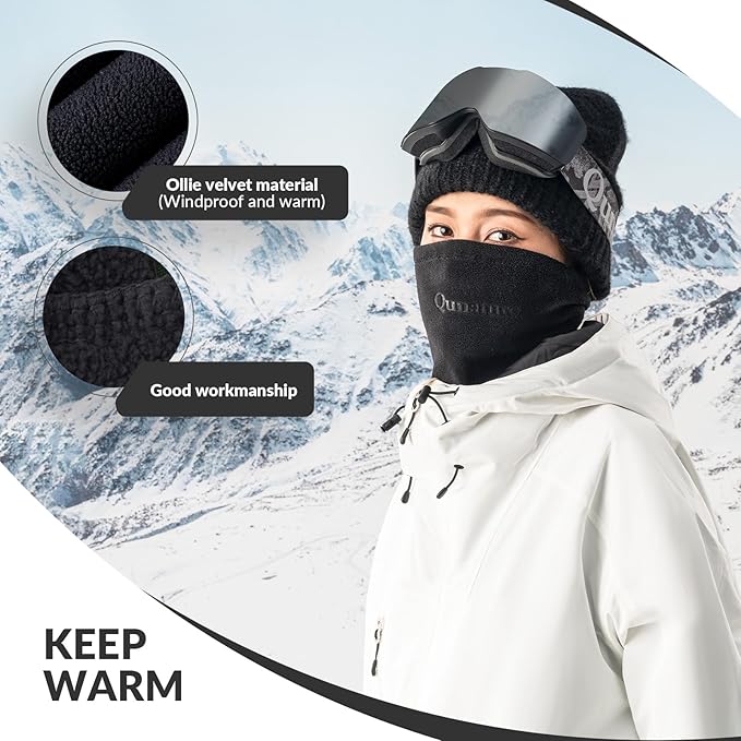 Qunature Sturmhaube Winter Warme Balaclava Thermo Winddichte Sturmmaske Skimaske für Outdoor-Aktivitäten wie Radfahren Motorradfahren Snowboarden Skifahren Nackenwärmer für Damen/Herren Unisex