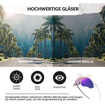 ROCKBROS Fahrradbrille Verspiegelte Gläser UV400-Schutz Ohne Rahmen -SWIFT